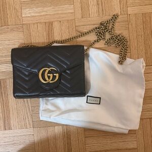 Gucci GG Marmont wallet on chain